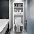Costway Engineered Wood Over The Toilet Space Saver with 2 Drawers in White