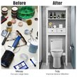 Costway Engineered Wood Over The Toilet Space Saver with 2 Drawers in White