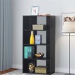 Costway 4-Tier Engineered Wood Multipurpose Bookcase with Open Shelves in Black