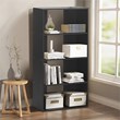 Costway 4-Tier Engineered Wood Multipurpose Bookcase with Open Shelves in Black