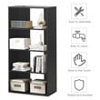 Costway 4-Tier Engineered Wood Multipurpose Bookcase with Open Shelves in Black