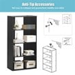 Costway 4-Tier Engineered Wood Multipurpose Bookcase with Open Shelves in Black
