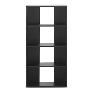 costway 4-tier engineered wood multipurpose bookcase with open shelves in black