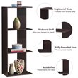 Costway 3-Tier Engineered Wood Bookcase with Open Shelves in Dark Brown