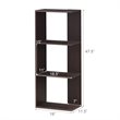 Costway 3-Tier Engineered Wood Bookcase with Open Shelves in Dark Brown