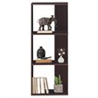 Costway 3-Tier Engineered Wood Bookcase with Open Shelves in Dark Brown