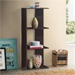 Costway 3-Tier Engineered Wood Bookcase with Open Shelves in Dark Brown