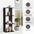 Costway 3-Tier Engineered Wood Bookcase with Open Shelves in Dark Brown