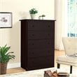 Costway 5-drawer Contemporary PB Board and MDF Chest w/ Multi Layers in Espresso