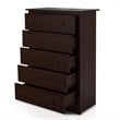 Costway 5-drawer Contemporary PB Board and MDF Chest w/ Multi Layers in Espresso