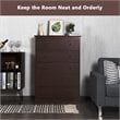 Costway 5-drawer Contemporary PB Board and MDF Chest w/ Multi Layers in Espresso