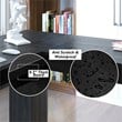 Costway L-Shaped Particle Board Corner Computer Desk with Drawers in Black