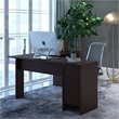 Costway L-Shaped Particle Board Corner Computer Desk with Drawers in Brown