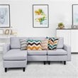 Costway L-Shaped Wood Sponge and Plastic Convertible Sectional Sofa in Gray