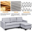 Costway L-Shaped Wood Sponge and Plastic Convertible Sectional Sofa in Gray