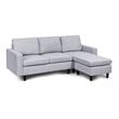 Costway L-Shaped Wood Sponge and Plastic Convertible Sectional Sofa in Gray