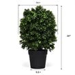 Costway PP and PE Artificial Boxwood Topiary Ball Tree in Green (Set of 2)