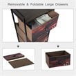 Costway 4-drawer Steel and MDF Dresser Storage Tower in Brown and Black