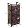 Costway 4-drawer Steel and MDF Dresser Storage Tower in Brown and Black