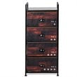 Costway 4-drawer Steel and MDF Dresser Storage Tower in Brown and Black