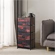 Costway 4-drawer Steel and MDF Dresser Storage Tower in Brown and Black