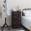 Costway 4-drawer Steel and MDF Dresser Storage Tower in Brown and Black