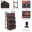 Costway 4-drawer Steel and MDF Dresser Storage Tower in Brown and Black