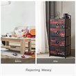 Costway 4-drawer Steel and MDF Dresser Storage Tower in Brown and Black