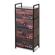 Costway 4-drawer Steel and MDF Dresser Storage Tower in Brown and Black