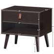 Costway Contemporary Chipboards and MDF Multifunctional Nightstand in Espresso