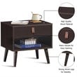 Costway Contemporary Chipboards and MDF Multifunctional Nightstand in Espresso
