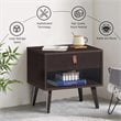 Costway Contemporary Chipboards and MDF Multifunctional Nightstand in Espresso