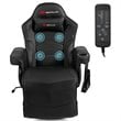 Costway PU Leather and Iron Swivel Massage Gaming Chair in Black
