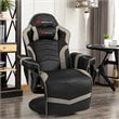 Costway PU Leather and Iron Swivel Massage Gaming Chair in Gray