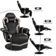 Costway PU Leather and Iron Swivel Massage Gaming Chair in Gray