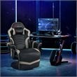 Costway PU Leather and Iron Swivel Massage Gaming Chair in Gray