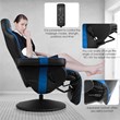 Costway PU Leather and Iron Swivel Massage Gaming Chair in Blue