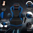 Costway PU Leather and Iron Swivel Massage Gaming Chair in Blue
