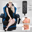 Costway PU Leather and Iron Swivel Massage Gaming Chair in Blue