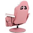 Costway PU Leather and Iron Swivel Massage Gaming Chair with Pillow in Pink