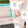 Costway 2-piece Rattan Patio Armless Sofa Furniture Set w/ Cushion in Brown