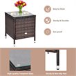 Costway 3-piece PE Rattan Outdoor Wicker Furniture Sets Chairs in Beige