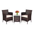 Costway 3-piece PE Rattan Outdoor Wicker Furniture Sets Chairs in Beige