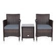 Costway 3-piece PE Rattan Outdoor Wicker Furniture Sets Chairs in Gray