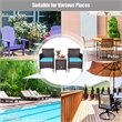 Costway 3-piece PE Rattan Outdoor Wicker Furniture Sets Chairs in Blue