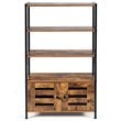 Costway MDF and Steel Bathroom Bookcase with 4 Tier Shelves in Brown and Black