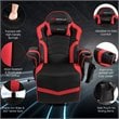 Costway PU Leather and Iron Swivel Massage Gaming Chair in Red
