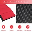 Costway Rattan Cushioned Portable Folding Patio Lounge Chair in Red