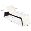 Costway Rattan Adjustable Cushioned Back Patio Lounge Chair in White