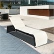 Costway Rattan Adjustable Cushioned Back Patio Lounge Chair in White